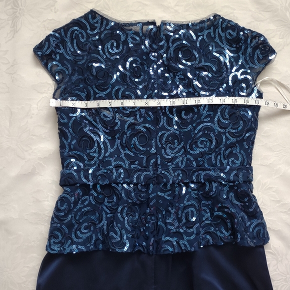 Jade by Jasmine Bejeweled Sequins Tiffany chiffon cap sleeves Sparkle Shine Maxi - Picture 5 of 11